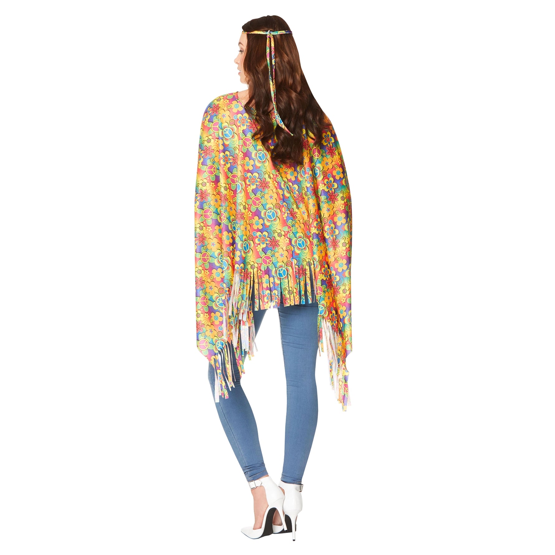 Poncho + päänauha Flower Power