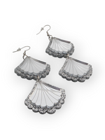 Ruffle Army korvakorut Double Shiny Seashell, silver