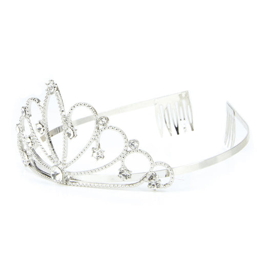 Metallinen tiara Silver Princess Luxury