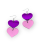 Ruffle Army korvakorut Double Heart, purple&pink