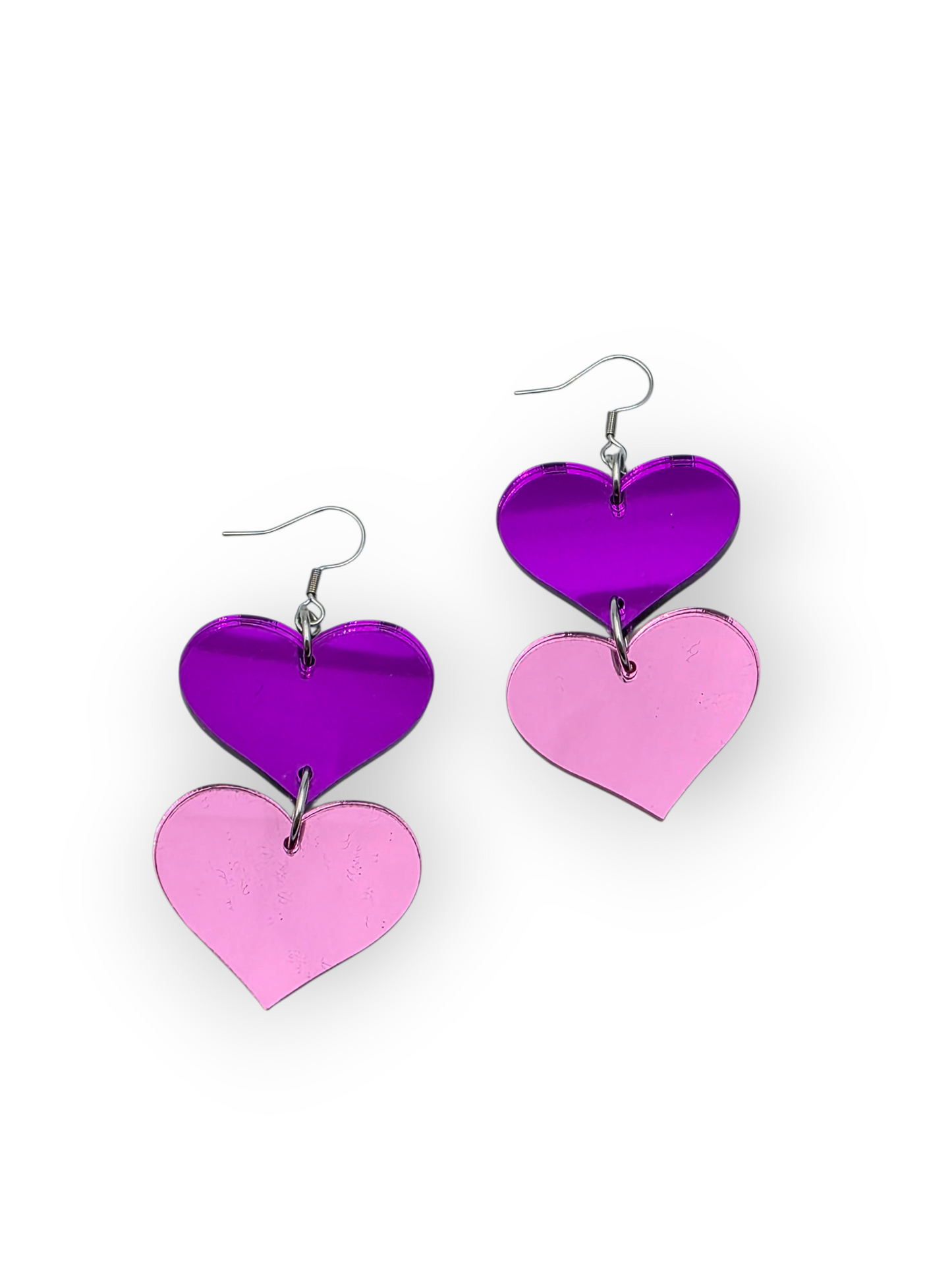 Ruffle Army korvakorut Double Heart, purple&pink
