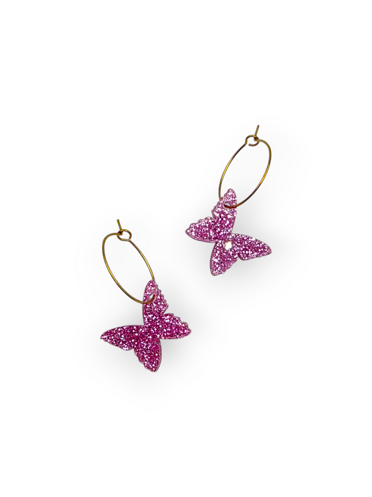 Ruffle Army korvakorut Mini Butterfly, pink