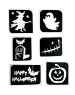 Tarrakiinnitteinen sapluunasetti Halloween (6kpl lajitelma)