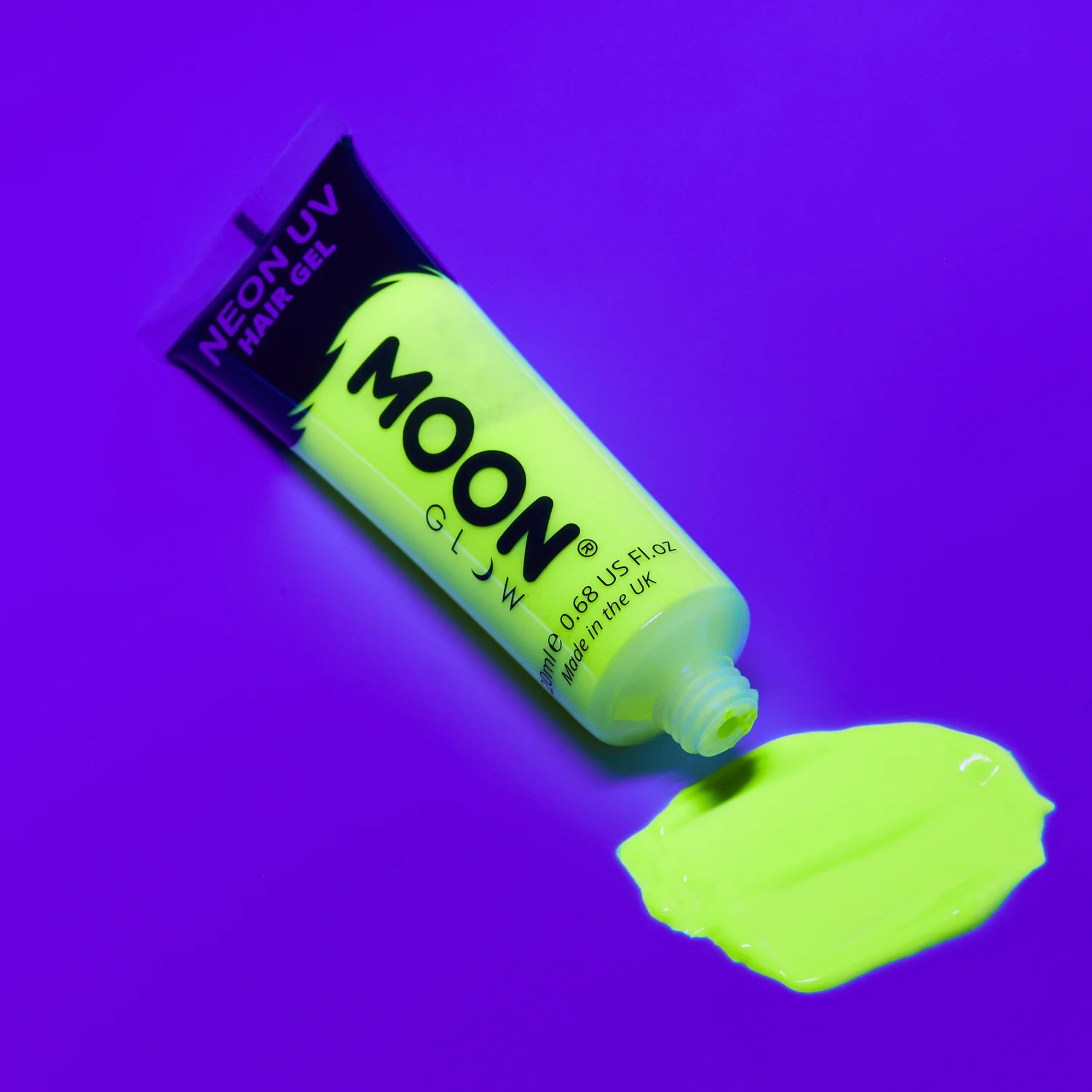 MoonGlow uv-valoissa hohtava hiusgeeli, keltainen (UV)