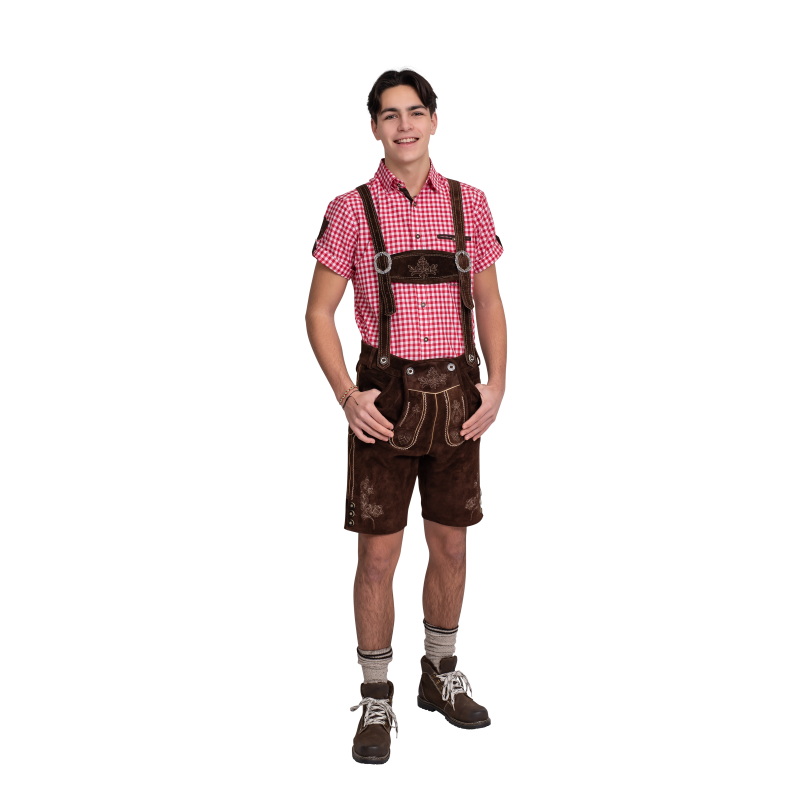 Aidot Oktoberfest Lederhosen nahkahousut, ruskea
