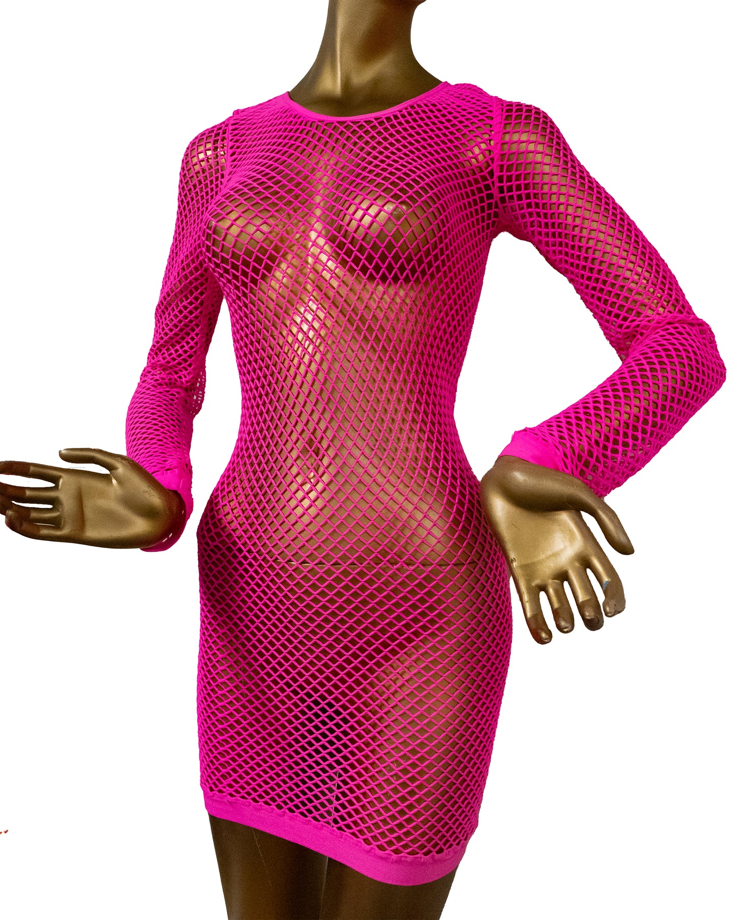 One Size verkkomekko, neonpinkki (XS-M)