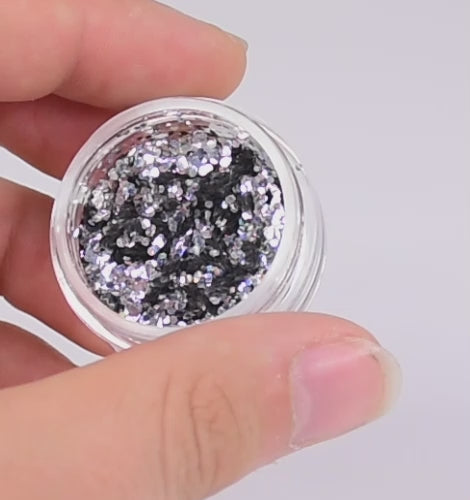 GRIMAS isohileinen bioglitter 070, holografinen hopea