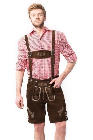 Aidot Oktoberfest Lederhosen nahkahousut, ruskea (L-5XL)