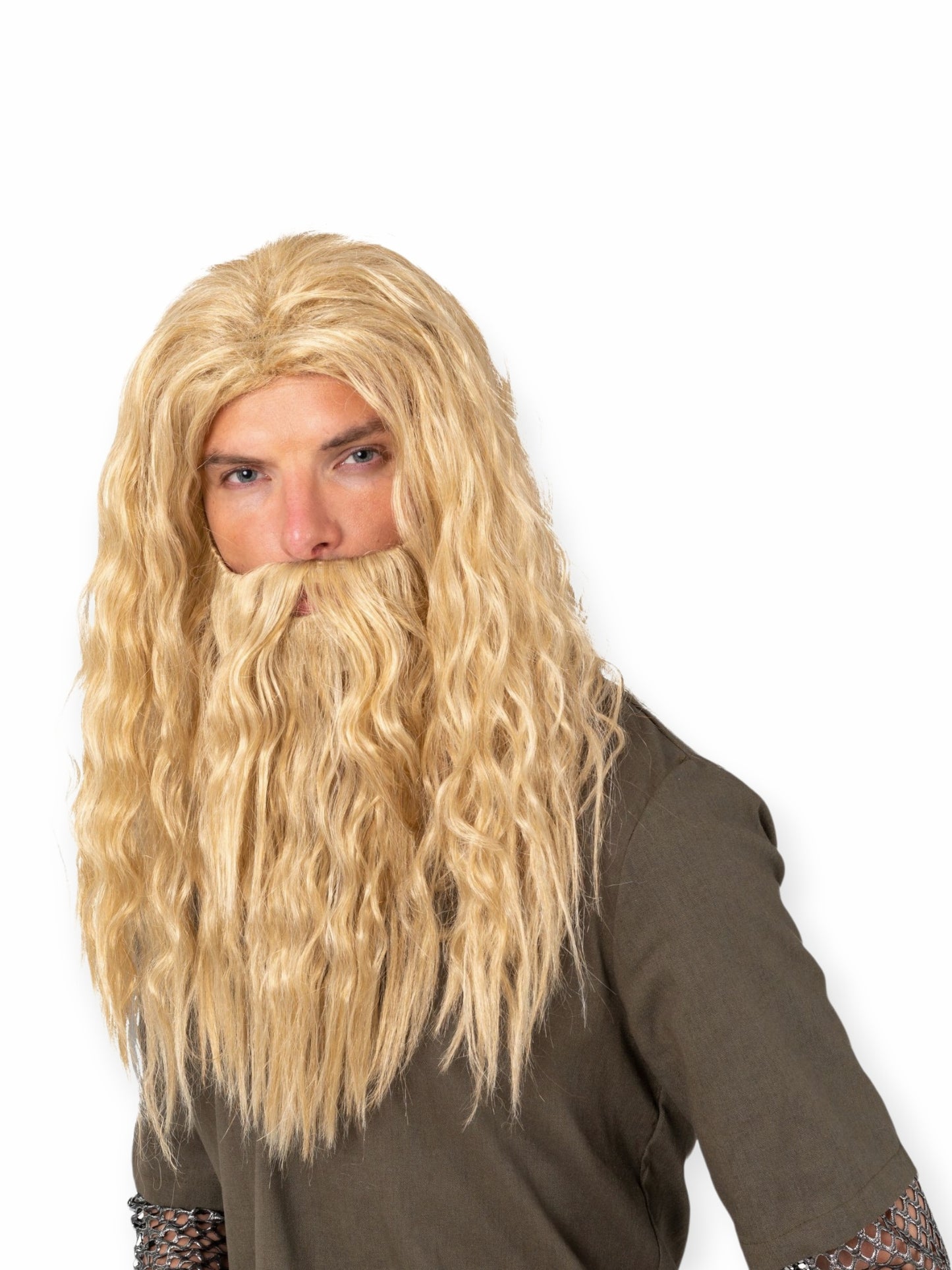 Peruukki ja parta Vaalea Viikinki