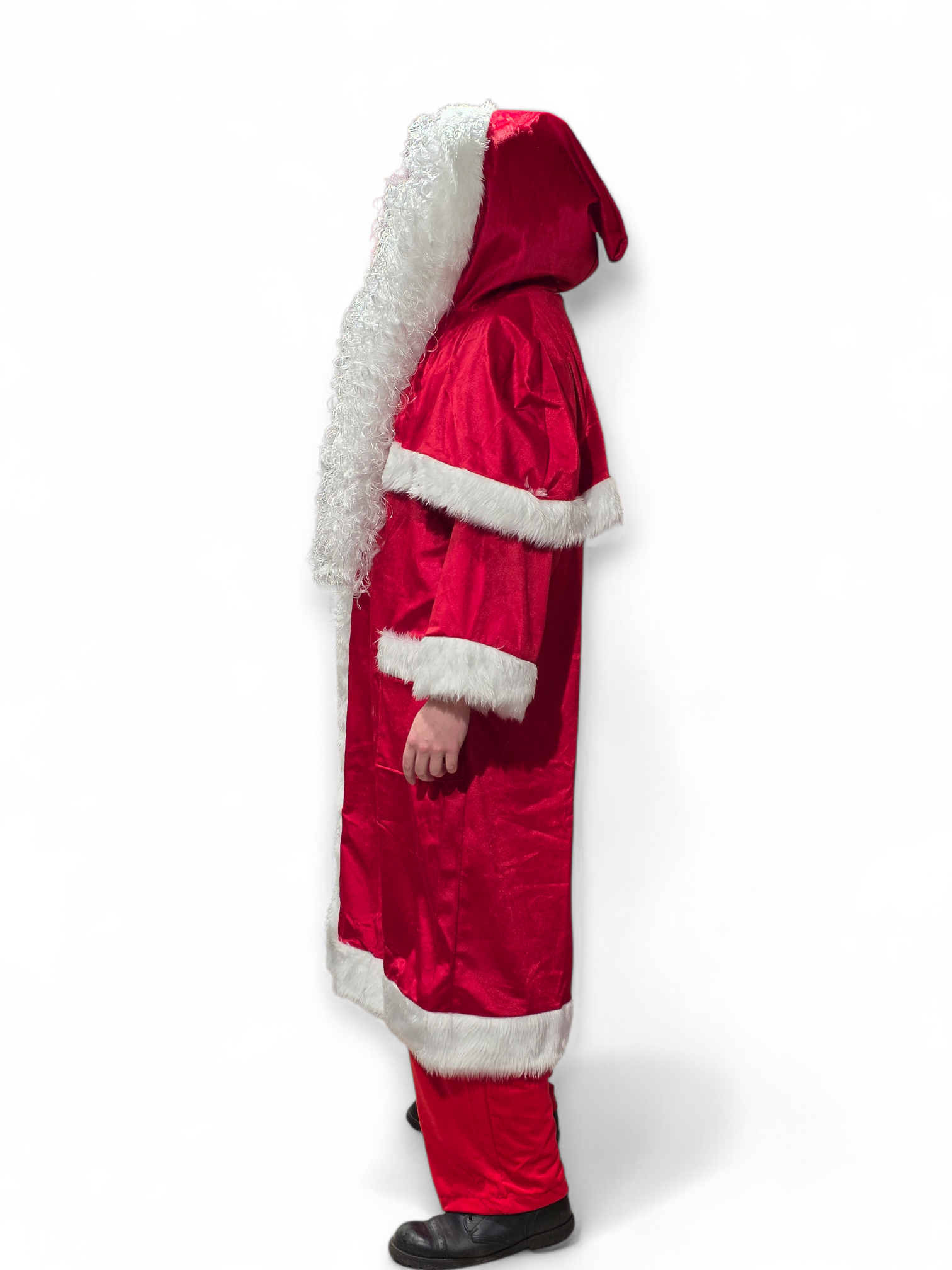 Joulupukin mantteli kiinteällä viittaosalla (koko L-XXL)