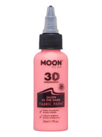 MoonGlow pimeässä hohtava 3D kangasmaali, vaalea koralli (glow in the dark & UV)