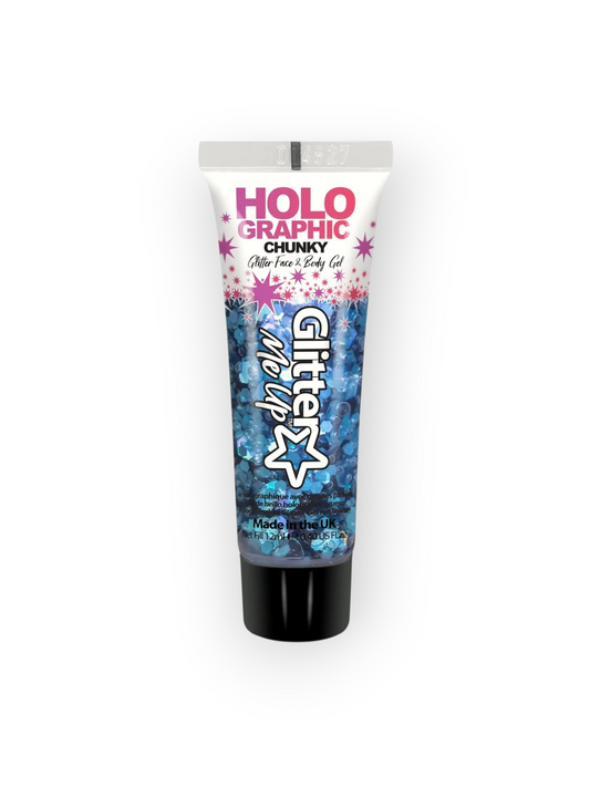 PaintGlow Holographic Chunky Glitter Gel, Cosmic Blue