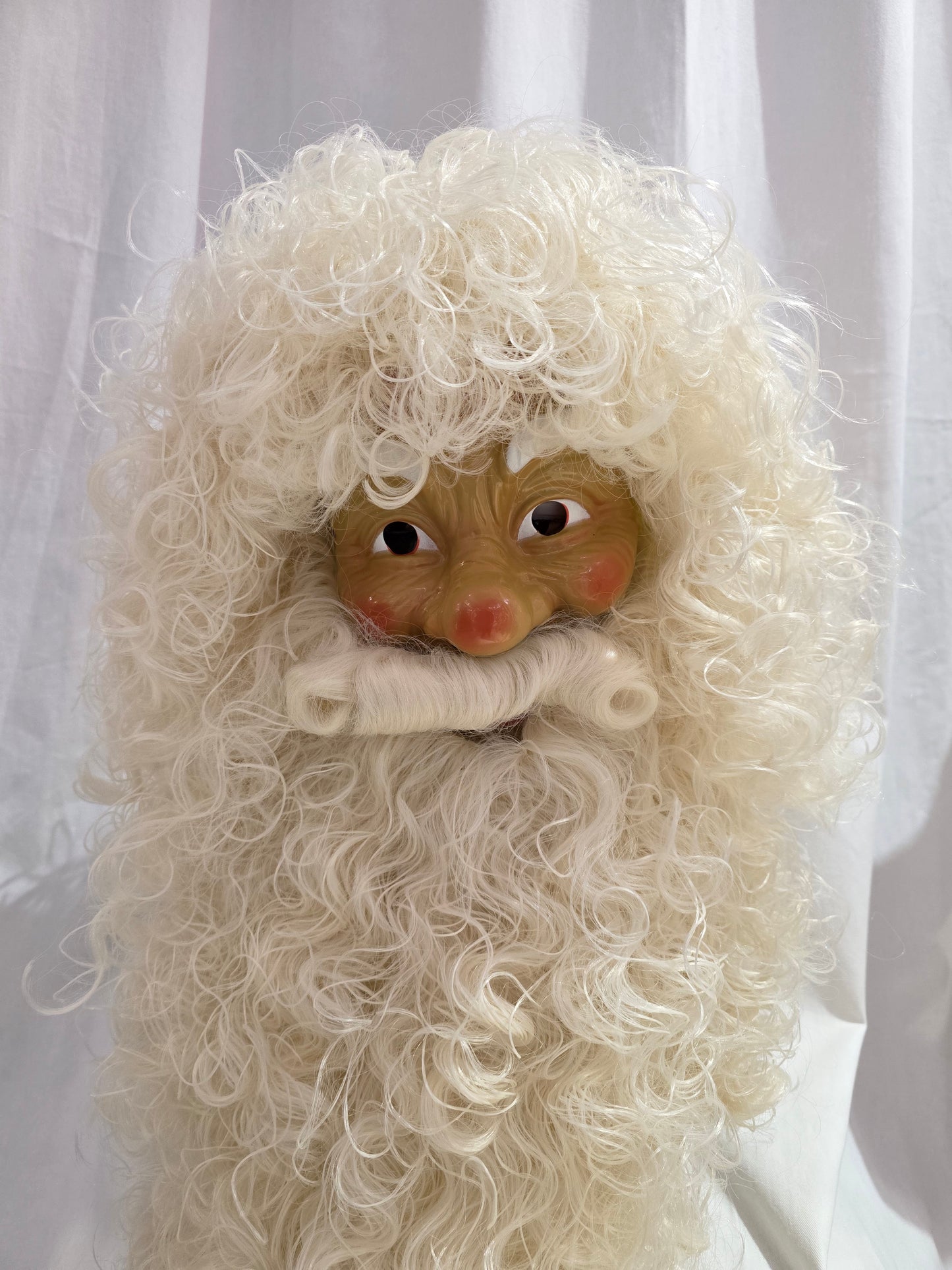 Joulupukin parta ja peruukki Classic Extra Long, luonnonvalkoinen