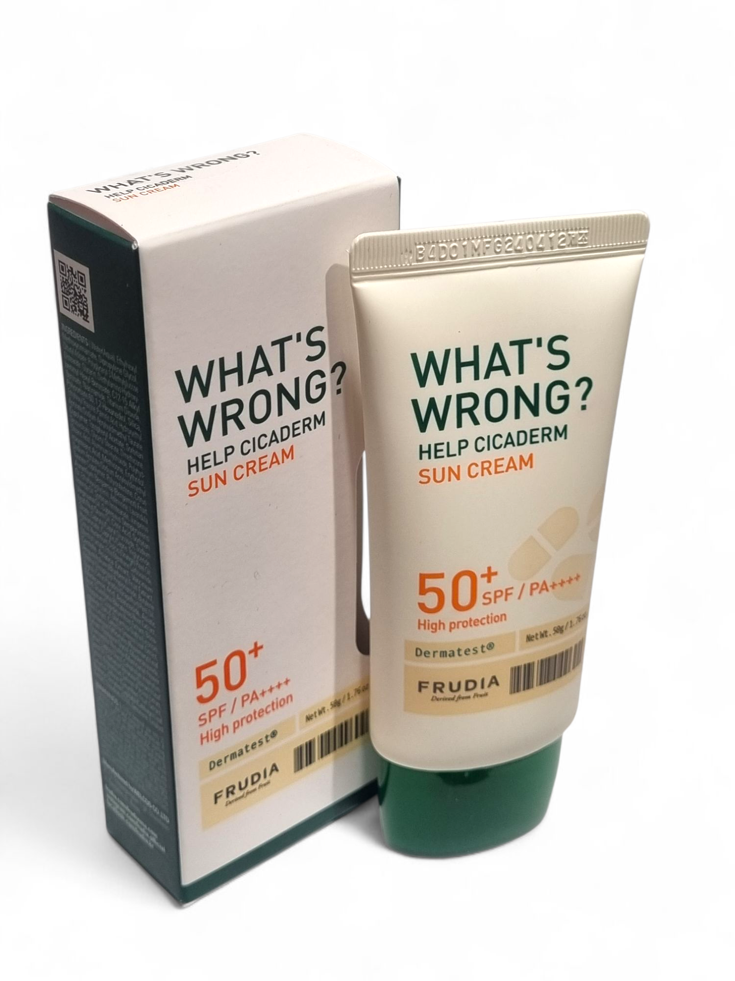 FRUDIA What's Wrong Cicaderm Sun Cream SPF 50+ (ihoa rauhoittava aurinkovoide)