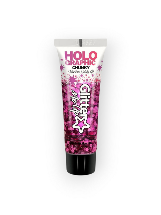 PaintGlow Holographic Chunky Glitter Gel, Princess Pink