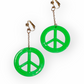 Klipsikorvikset Peace, neonvihreä (UV)