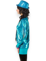 Överikasari lepakkohihapaita, glitterturkoosi (2XL-4XL)