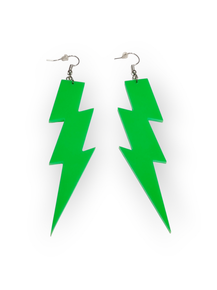 Isot bilekorvikset koukuilla Neon Lightning, vihreä (UV)