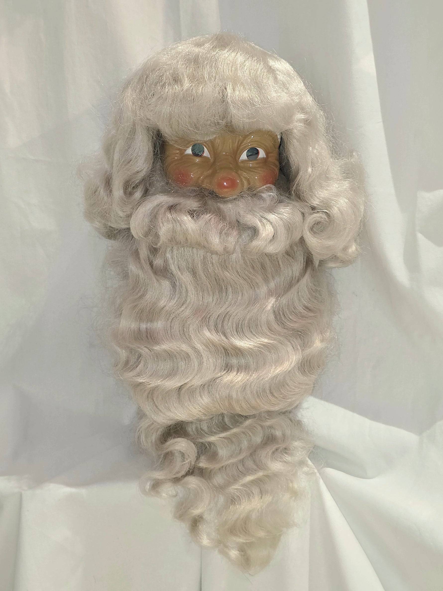 Joulupukin parta, peruukki ja kulmakarvat Vintage Deluxe, luonnollinen harmaanvaalea