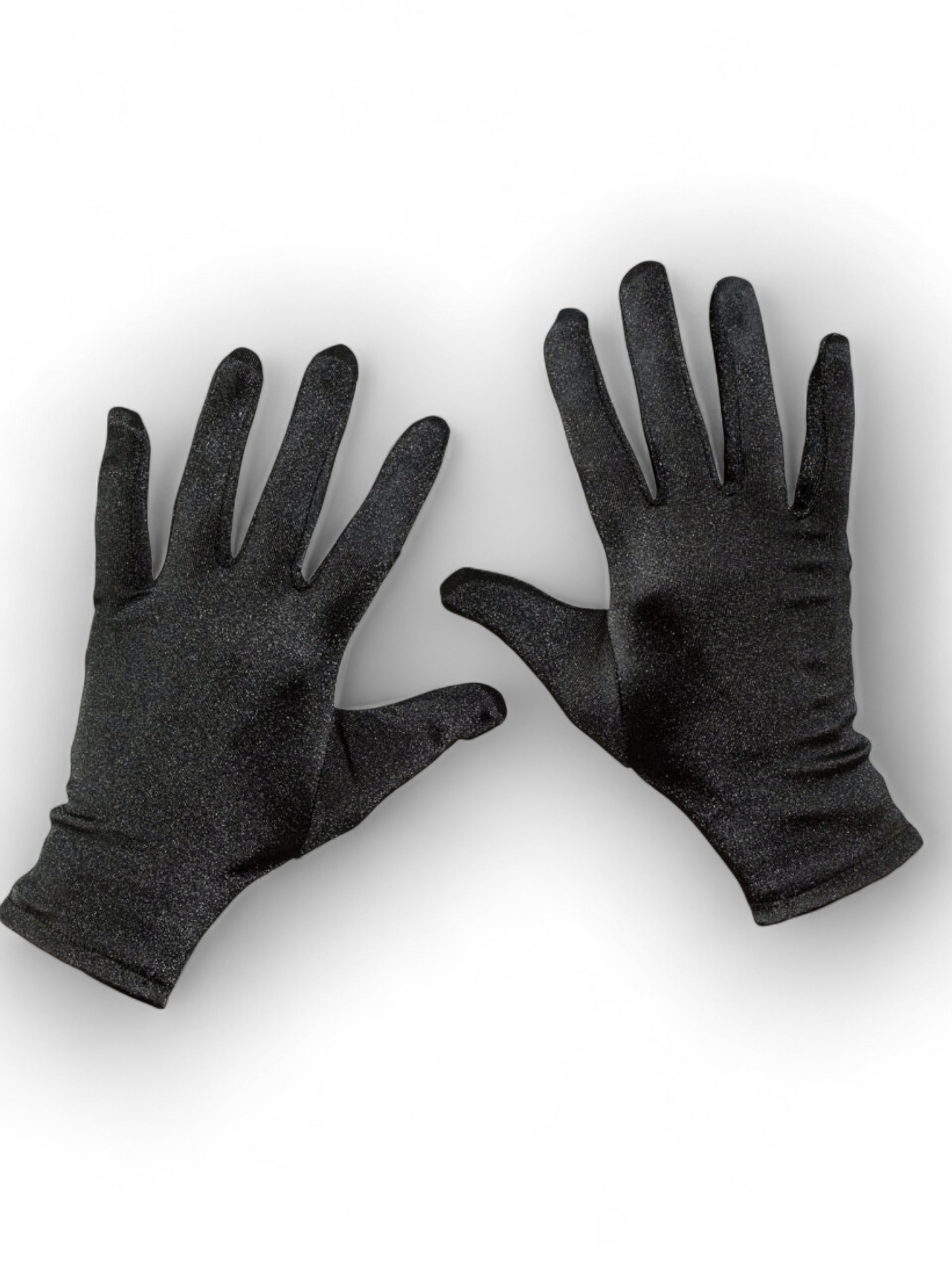 Lyhytvartiset satiinikäsineet, musta