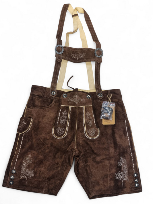 Aidot Oktoberfest Lederhosen nahkahousut, ruskea