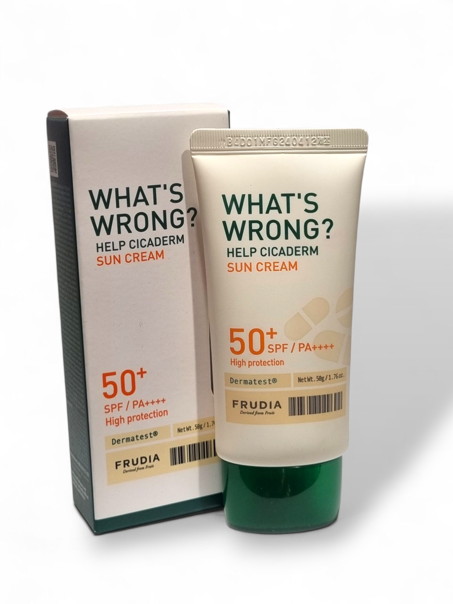 FRUDIA What's Wrong Cicaderm Sun Cream SPF 50+ (ihoa rauhoittava aurinkovoide)