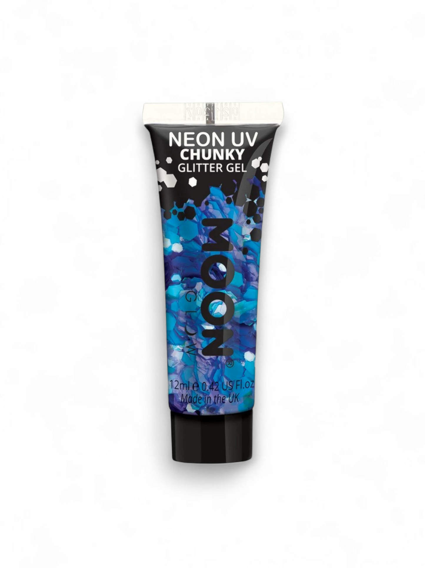 MoonGlow Neon UV Chunky Glitter Gel, neon blue (UV)
