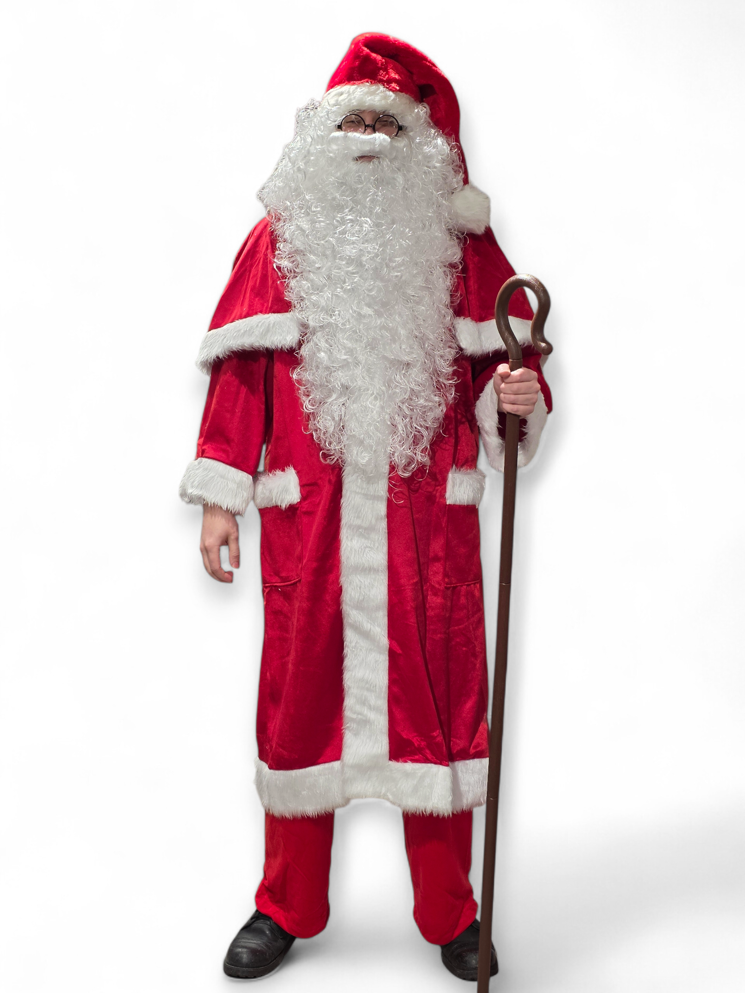 Joulupukin mantteli kiinteällä viittaosalla (koko L-XXL)