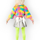 Lyhythelmainen hame Disco Babe, hopea