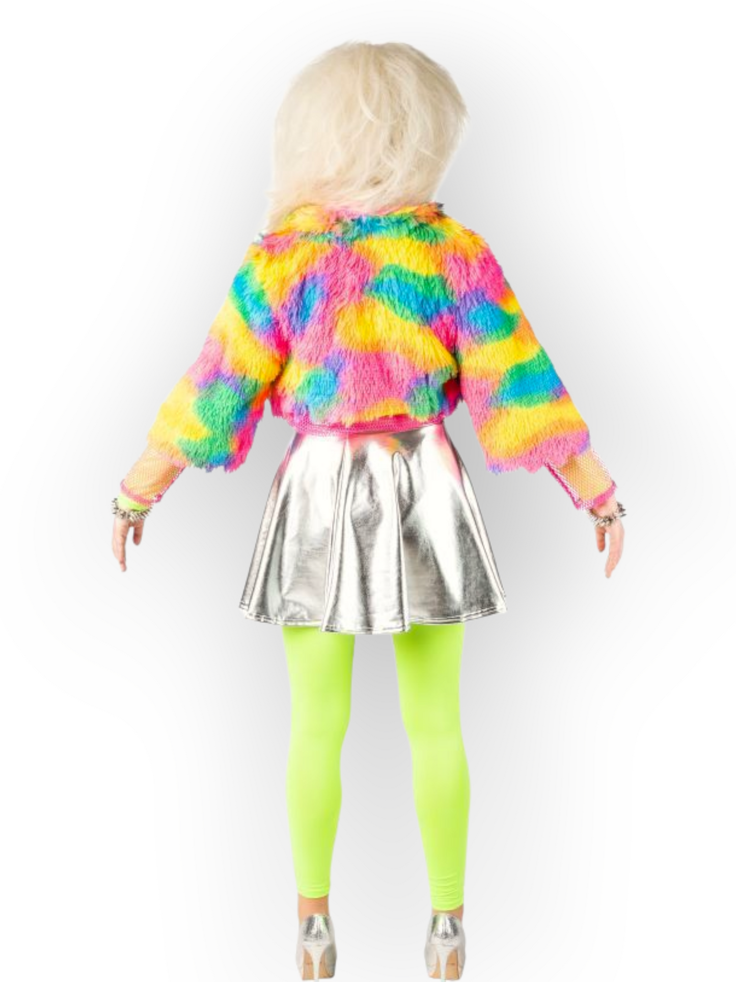 Lyhythelmainen hame Disco Babe, hopea