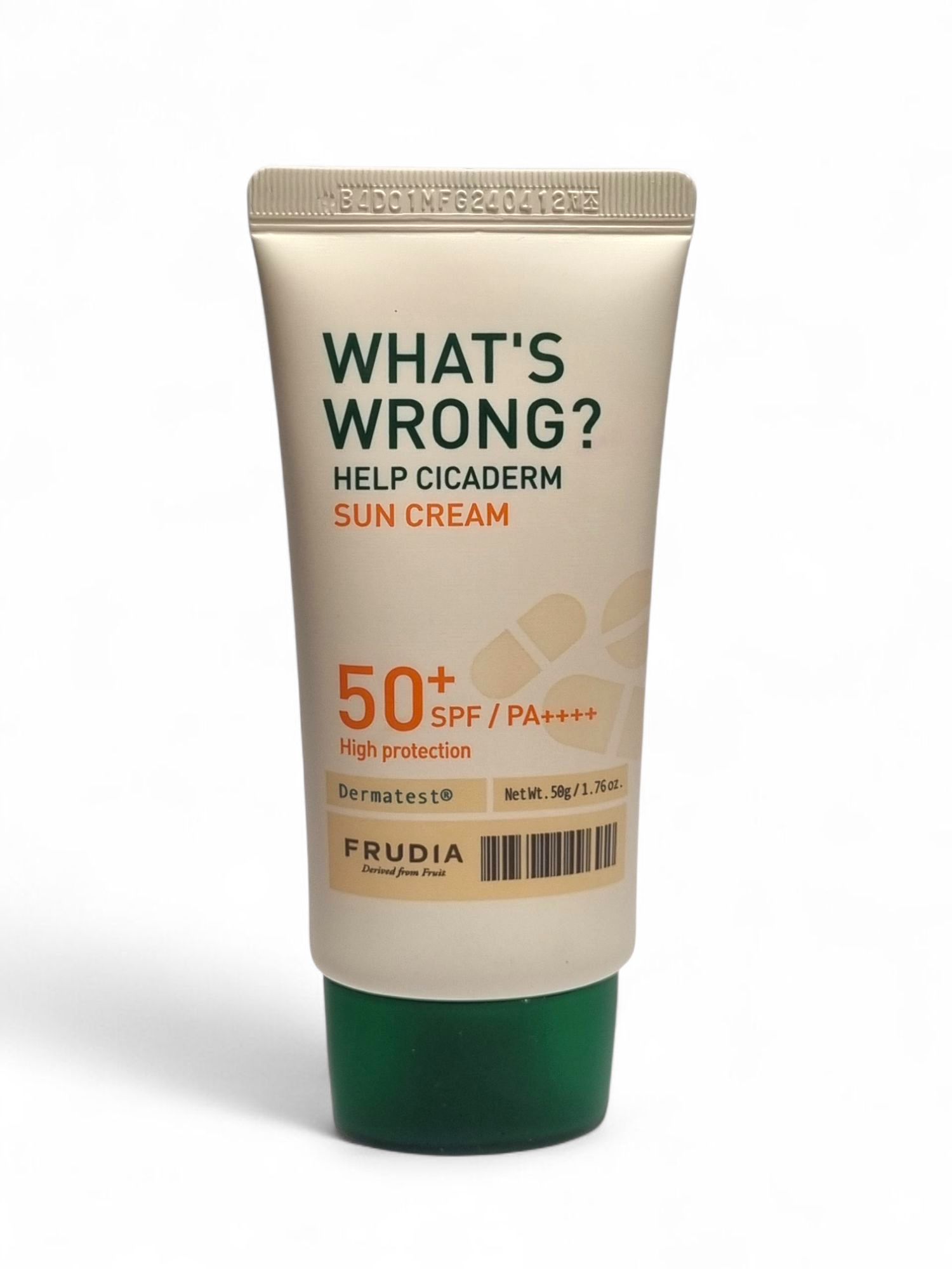 FRUDIA What's Wrong Cicaderm Sun Cream SPF 50+ (ihoa rauhoittava aurinkovoide)