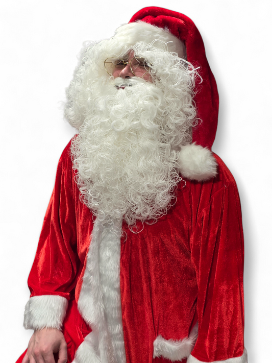 Joulupukin parta ja peruukki Classic, mattavalkoinen