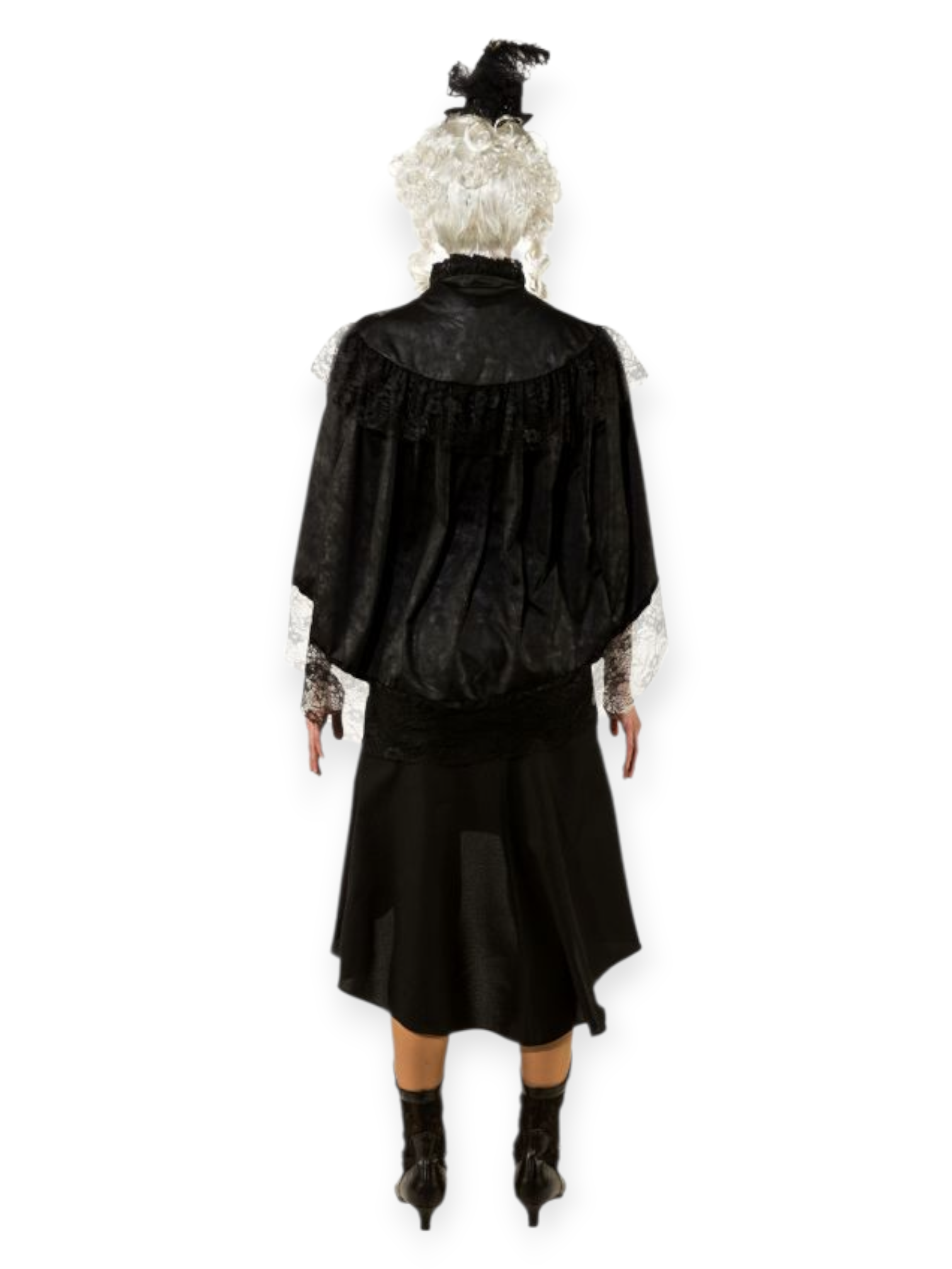 Steampunk viitta pitsillä, musta