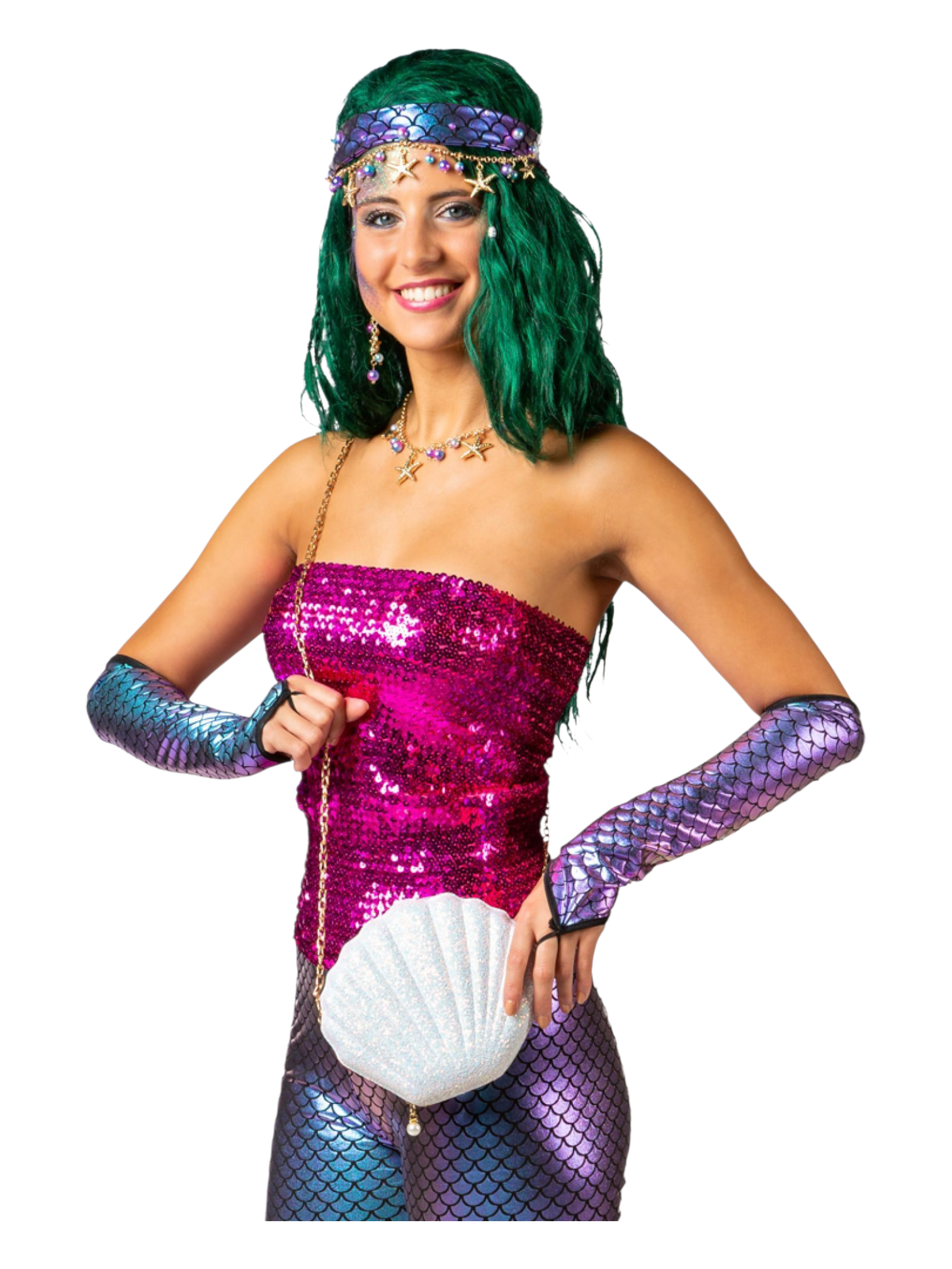 Bilelaukku ketjulla Glitter Seashell