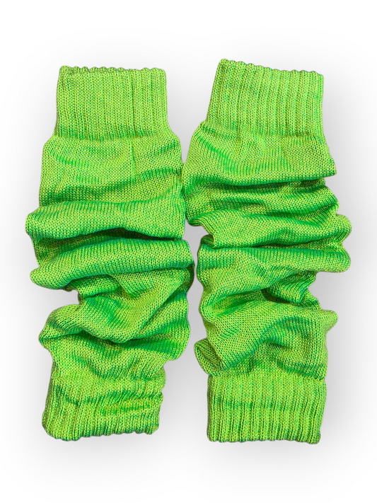 Puuvillaiset säärystimet, UV neonvihreä (55cm)