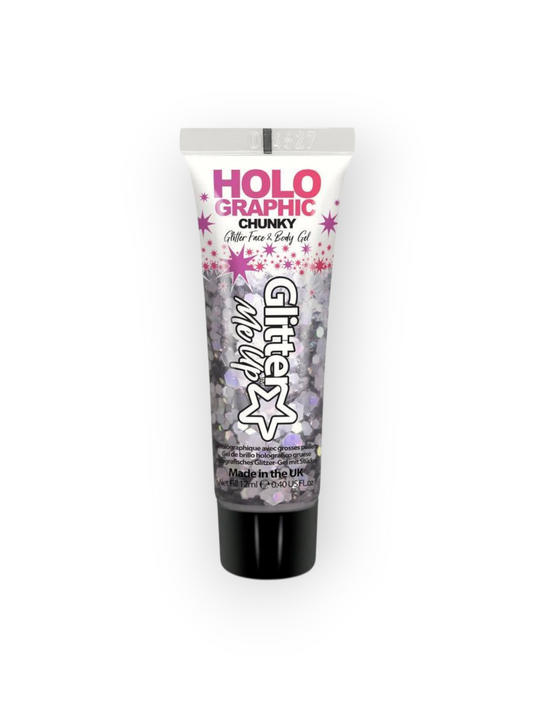 PaintGlow Holographic Chunky Glitter Gel, Intergalactic Silver