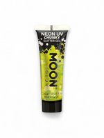 MoonGlow neonvaloissa hohtava glittergeeli, neon yellow (UV)