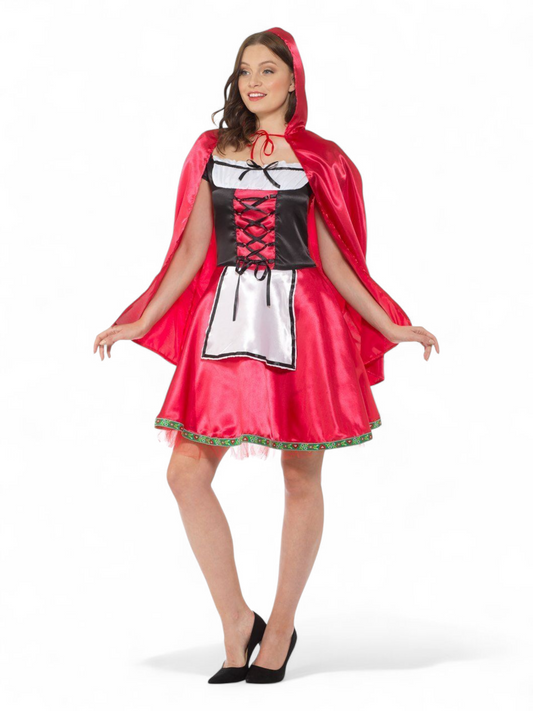 Punahilkka (mekko ja hupullinen viitta)