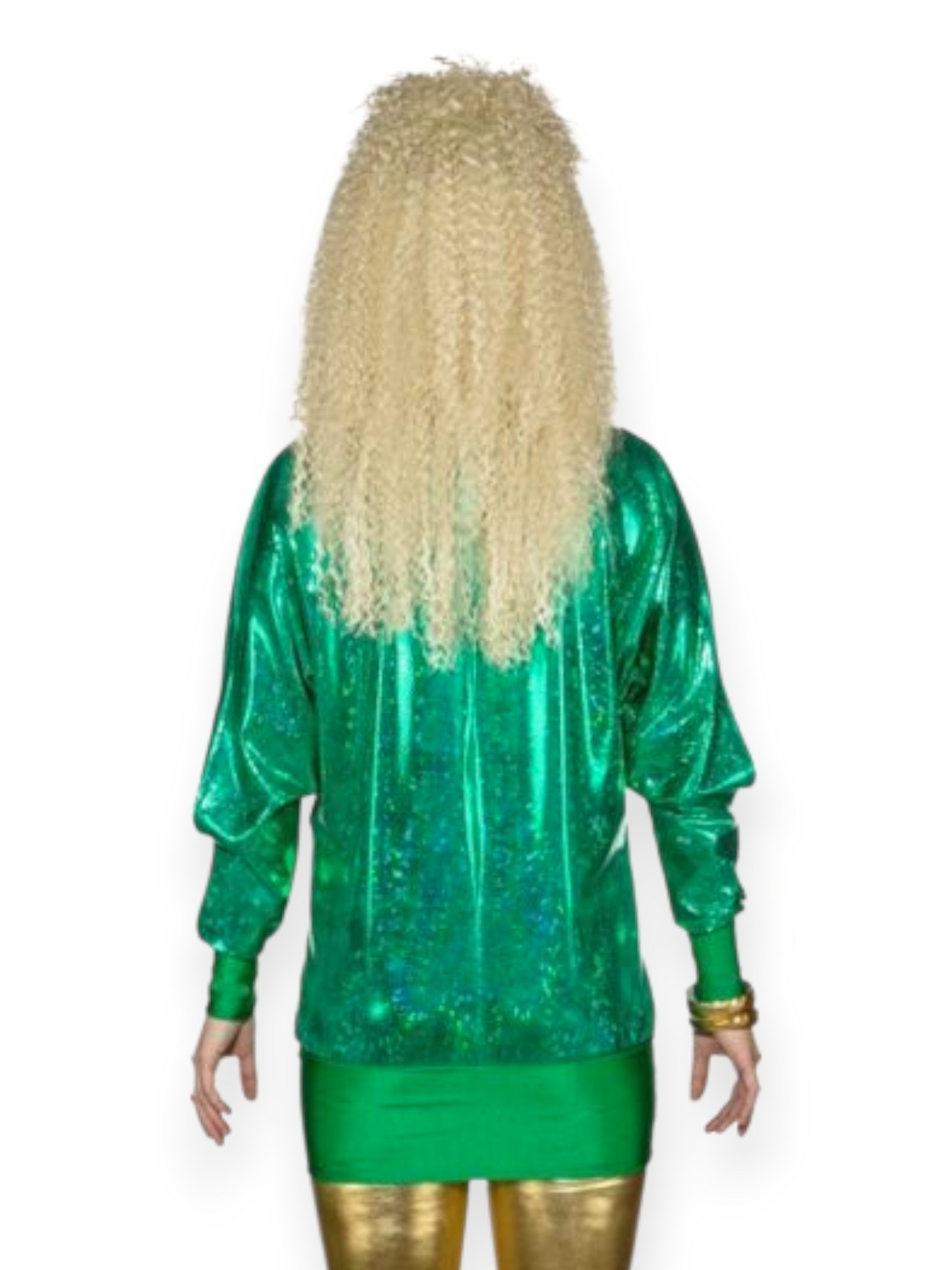 Överikasari lepakkohihapaita, glittervihreä (M-XL)