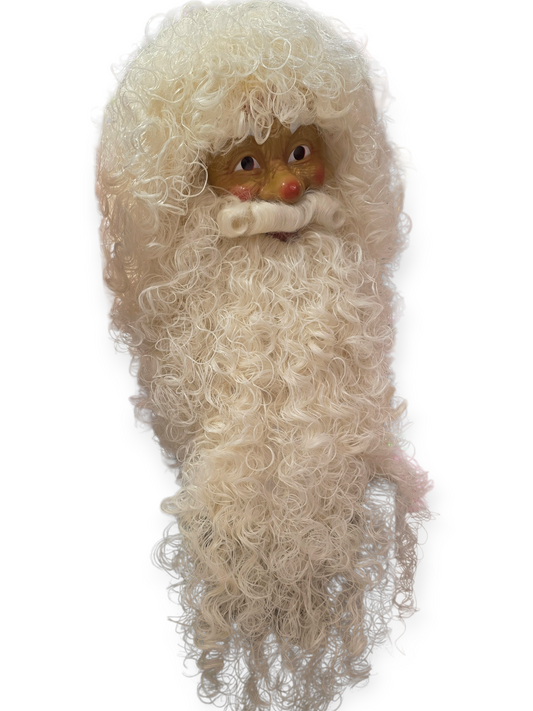Joulupukin parta ja peruukki Classic Extra Long, luonnonvalkoinen