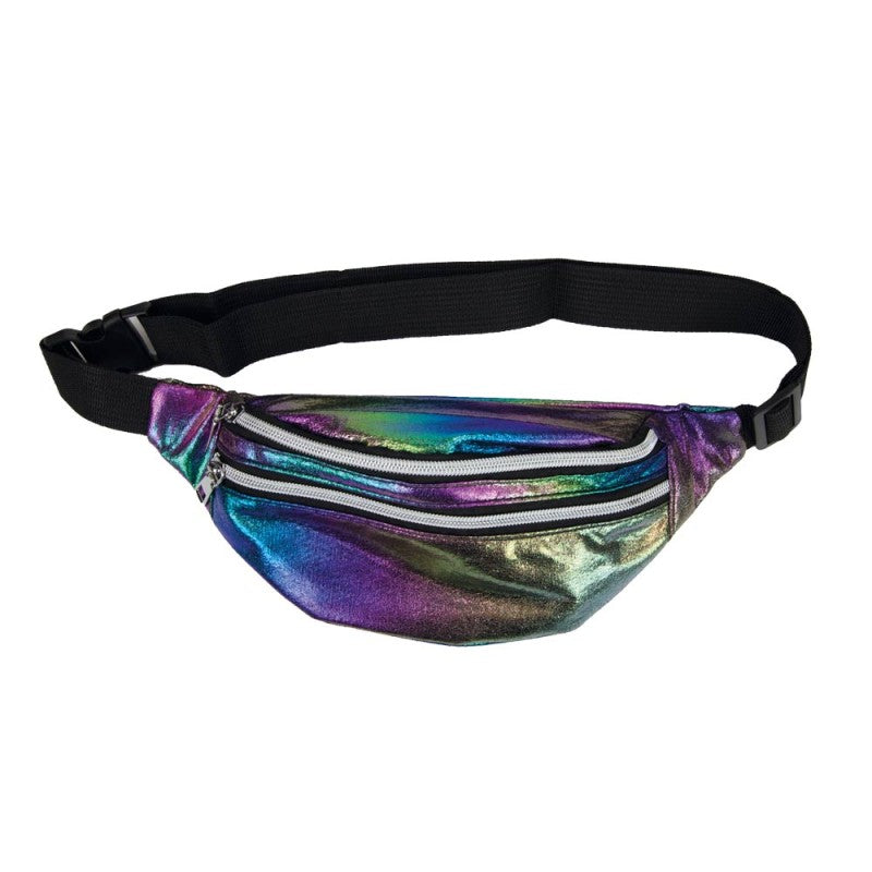 Vyölaukku kahdella taskulla, holografinen oil slick