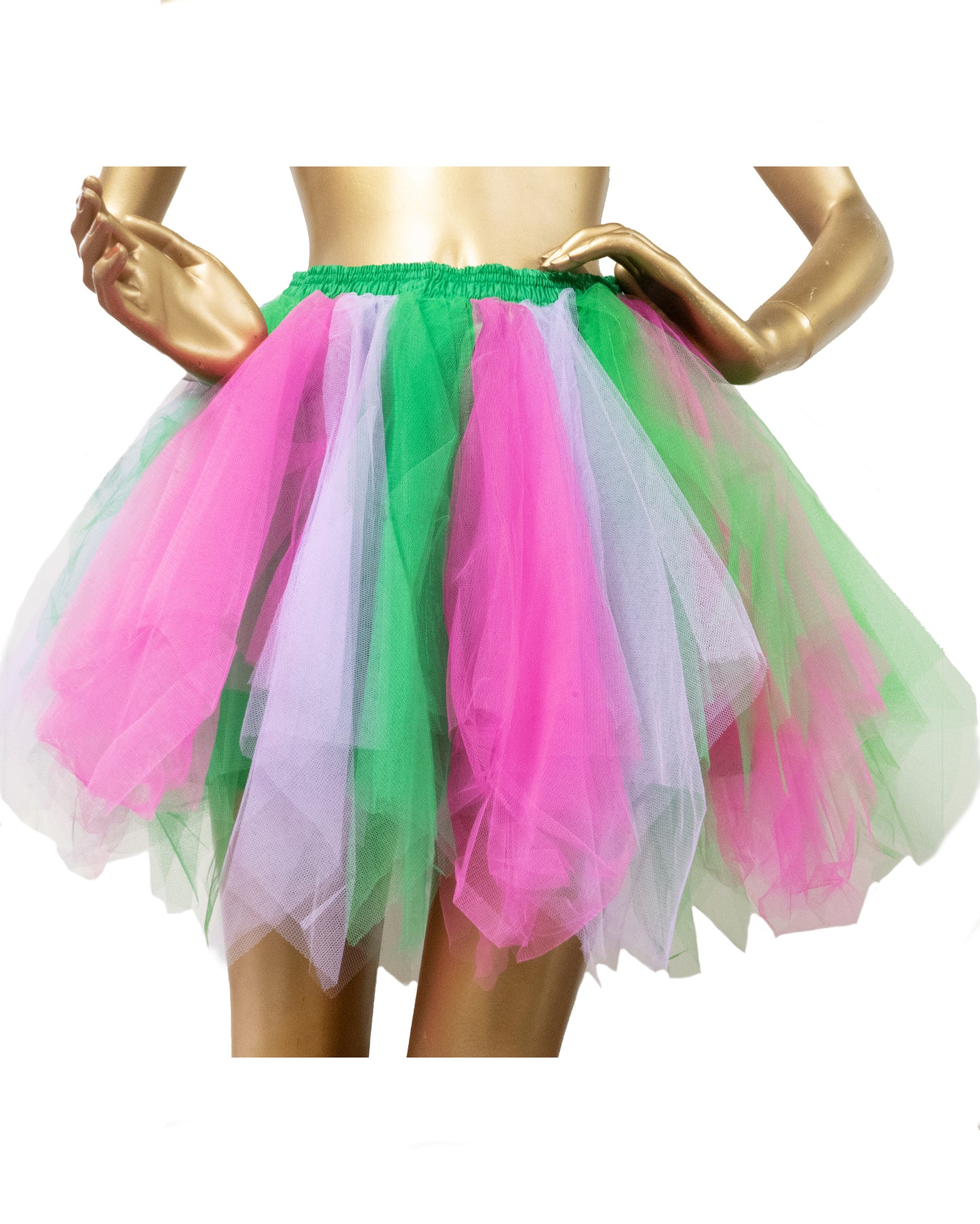 Vuoritettu tyllihame Pixie Deluxe, pinkki-vihreä-liila (UV)