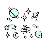 Siirtokuvatatuoinnit Tiny Cosmos Glow In the Dark (2 arkkia)