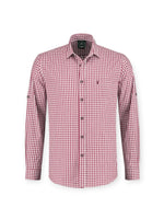 Oktoberfest ruudullinen kauluspaita Premium, punainen (M-5XL)
