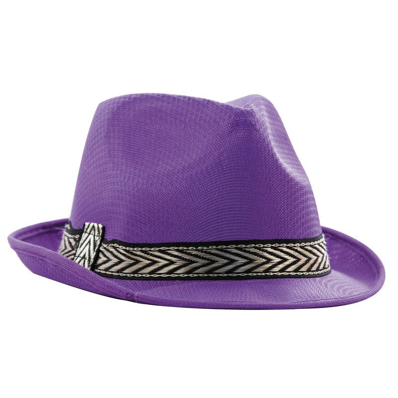 Fedora koristenauhalla, violetti