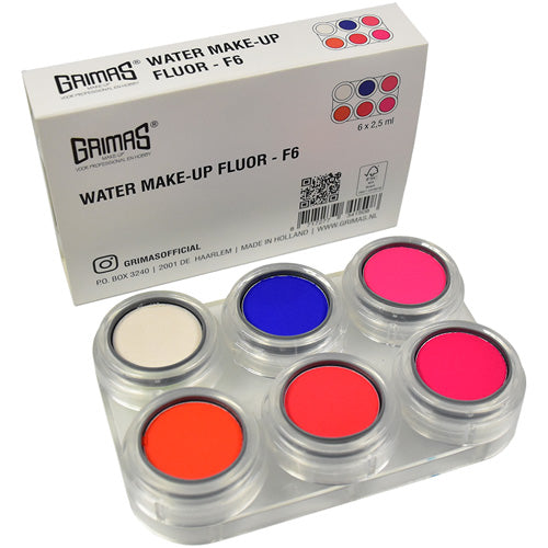 GRIMAS Water Make-up paletti 6kpl, UV Fluorescent