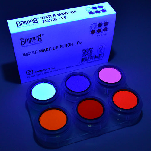 GRIMAS Water Make-up paletti 6kpl, UV Fluorescent