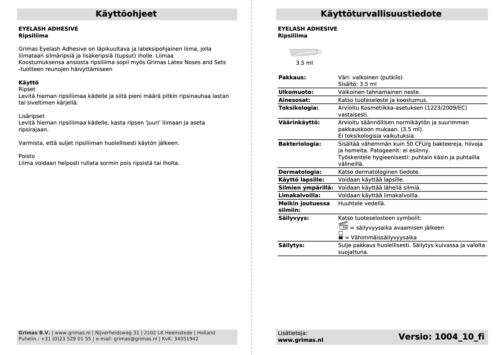 GRIMAS Lateksipohjainen ripsiliima 3,5g