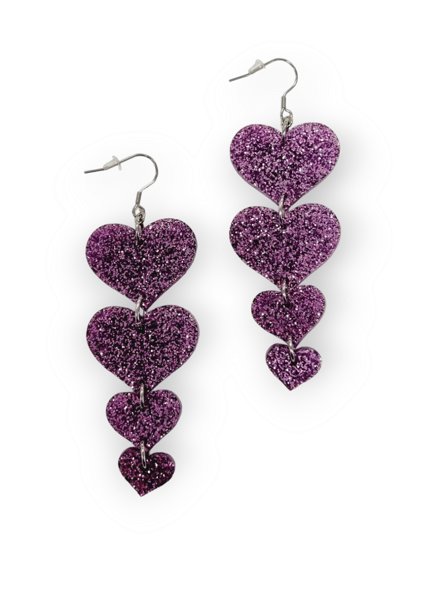 Ruffle Army korvakorut Glitter Heart Garland, purple
