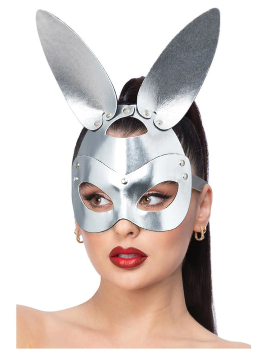 Fever naamio Leather Bunny, silver